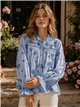 Blusa algodón bordada nido de abeja
