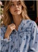 Blusa algodón bordada nido de abeja