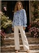 Blusa algodón bordada nido de abeja