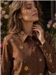 Camisa algodón flores bordadas