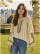Blusa listrada bordada