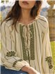 Blusa listrada bordada