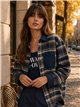 Conjunto camisa cuadros detalles efecto ante y top