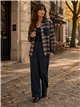 Conjunto camisa cuadros detalles efecto ante y top