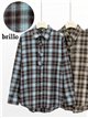 Camisa cuadros brillo botones maxi