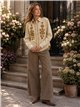 Camisa terciopelo flores bordadas