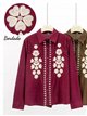 Camisa terciopelo flores bordadas