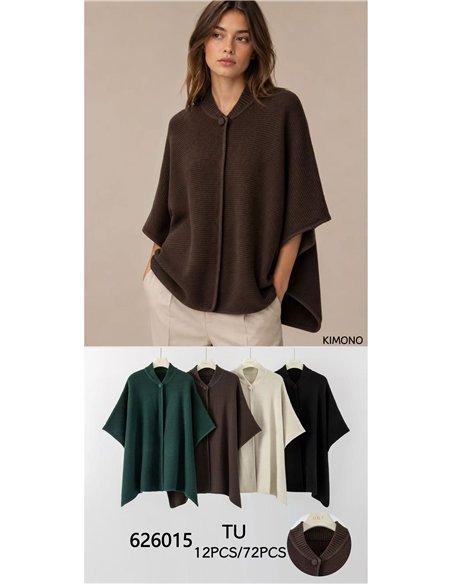Poncho de punto botón