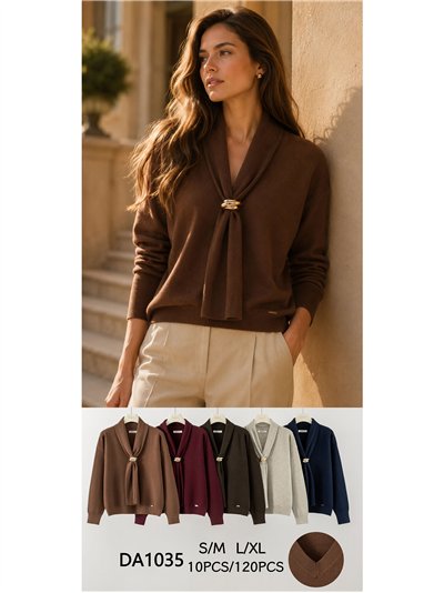 Jersey cuello pañuelo y broche 2