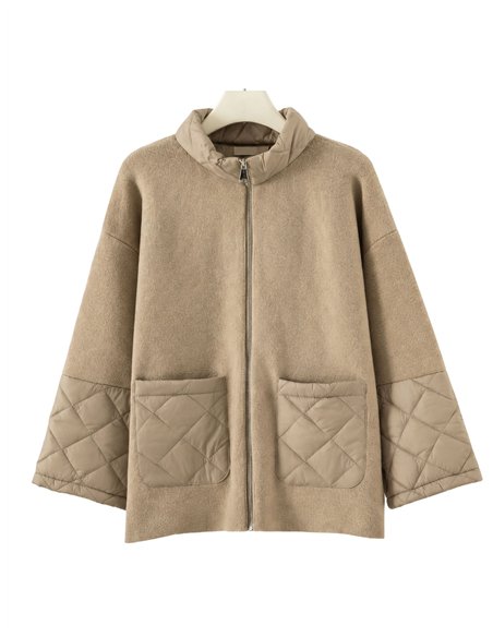 Chaqueta de punto detalles acolchados