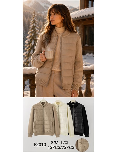 Bomber acolchado mangas de punto