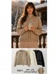Quilted front knit cardigan