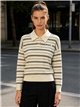 Jersey cuello polo de rayas texto