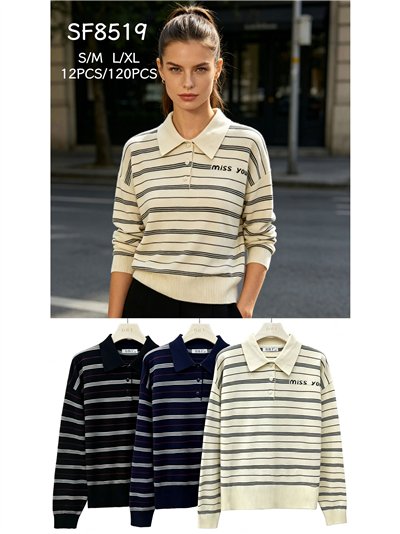 Jersey cuello polo de rayas texto 2