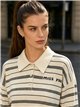 Jersey cuello polo de rayas texto