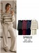 Conjunto jersey de rayas hombro botones y pantalón wide leg