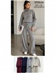 Conjunto sudadera de punto cuello alto y pantalón wide leg