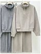 Conjunto sudadera de punto cuello alto y pantalón wide leg