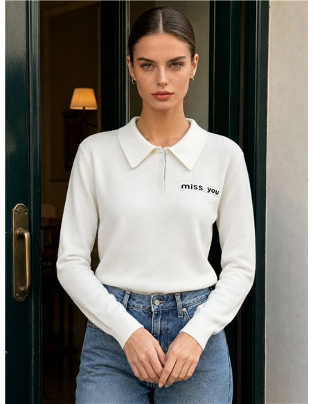 Jersey cuello polo miss you