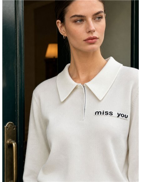 Jersey cuello polo miss you