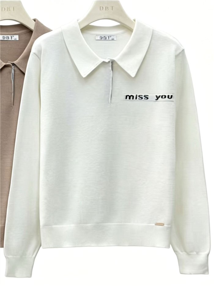 Jersey cuello polo miss you