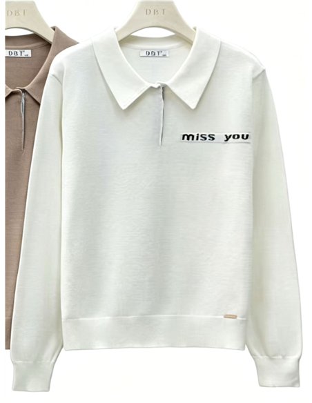 Jersey cuello polo miss you