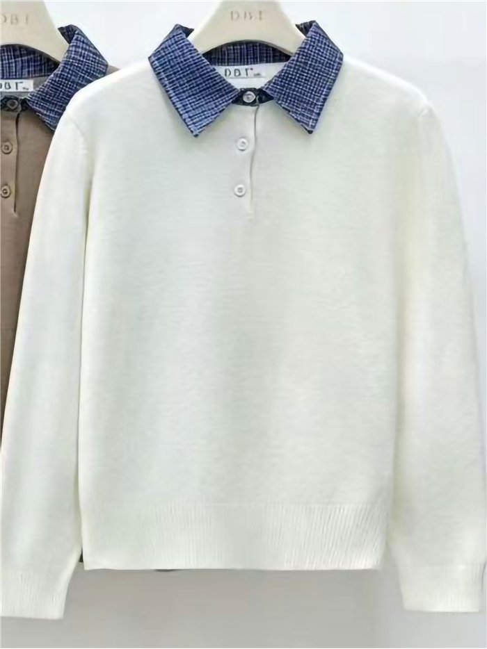 Jersey cuello polo de cuadros