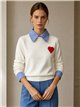 Pull en forme de cœur à effet chemise