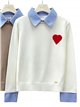 Pull en forme de cœur à effet chemise