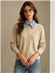 Cárdigan cuello camisero de rayas