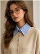Cárdigan cuello camisero de rayas