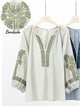 Blusa de algodón de rayas bordada