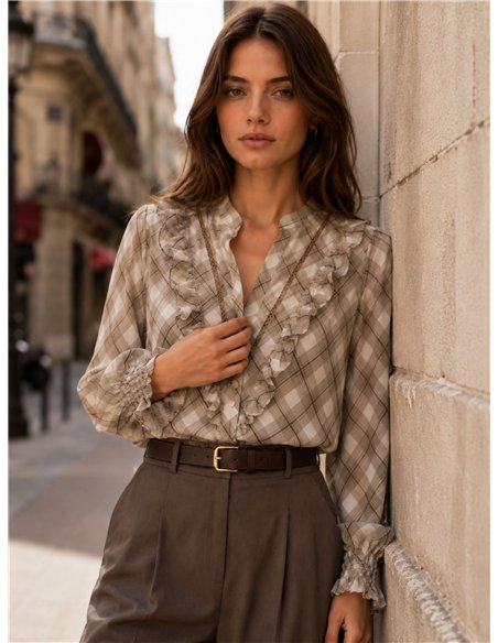 Camisa de cuadros volantes