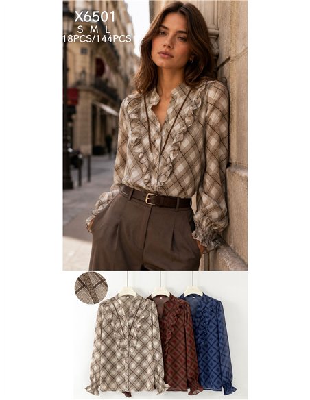 Camisa de cuadros volantes
