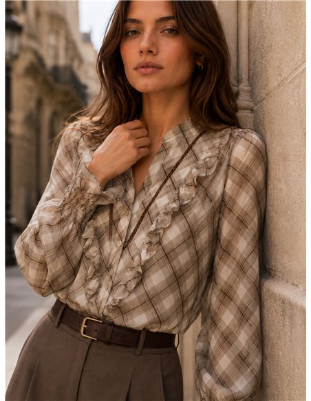 Camisa de cuadros volantes
