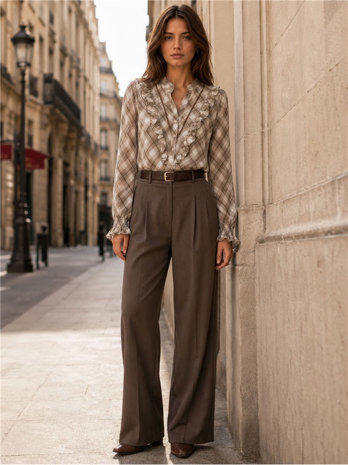 Camisa de cuadros volantes