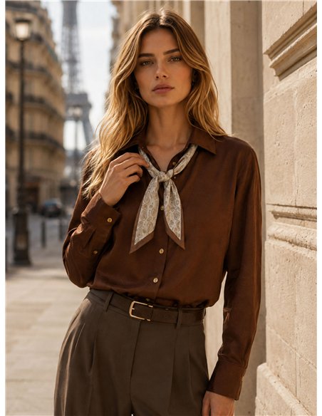 Camisa efecto seda pañuelo