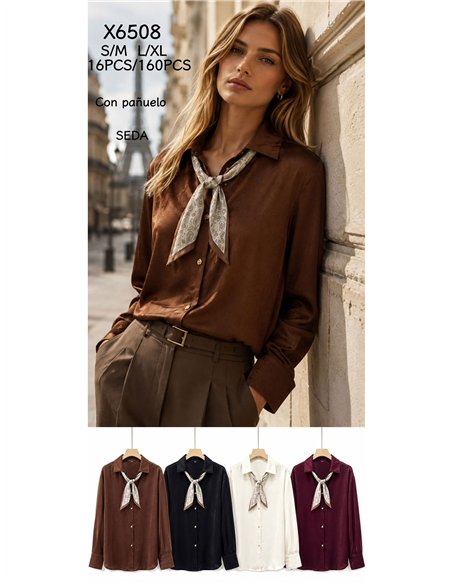 Camisa efecto seda pañuelo