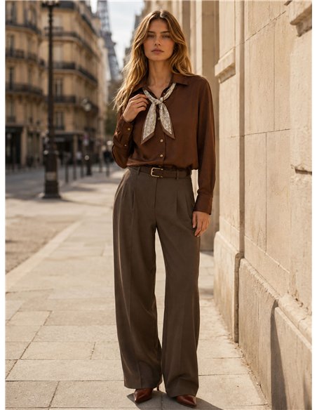 Camisa efecto seda pañuelo