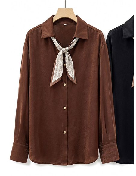 Camisa efecto seda pañuelo