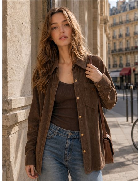 Camisa terciopelo corazón bordado