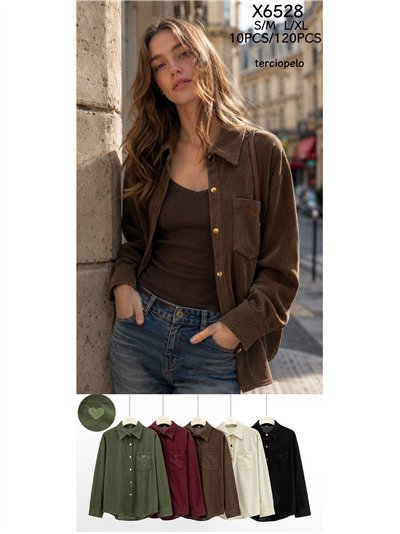 Camisa terciopelo corazón bordado 2