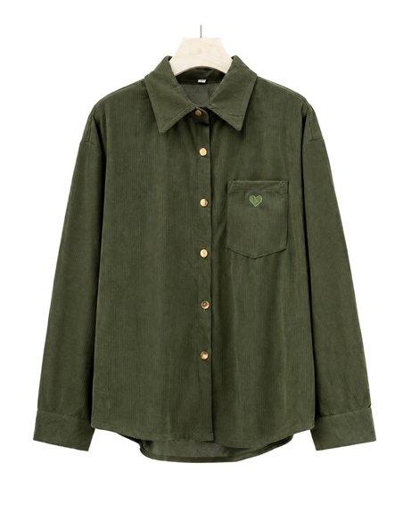 Camisa terciopelo corazón bordado