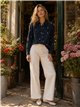 Camisa terciopelo flores bordadas