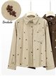 Camisa terciopelo flores bordadas