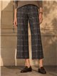 Pantalón cropped cuadros punto