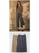 Pantalón cropped cuadros punto