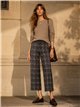 Pantalón cropped cuadros punto