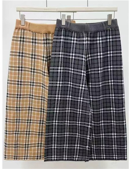 Pantalón cropped cuadros punto