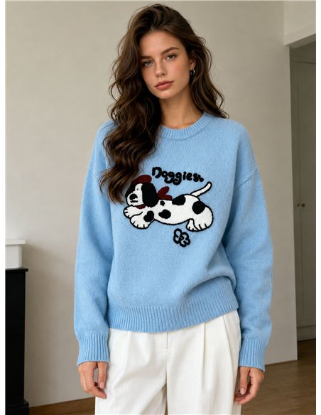 Jersey punto perrito relieve